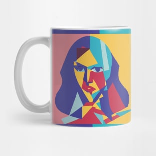 Halle - Cubism Portrait with Border Mug